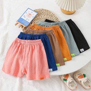 Shorts 2023 Summer Children's Candy Colored Cotton Yarn Casual Sports For Kids Boys Girls Beach Pants Baby Trousers