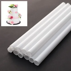 Strumenti per dolci, 10 pezzi 21 cm/24 cm/30 cm tasselli per torta aste di supporto in plastica bianca cannucce rotonde riutilizzabili