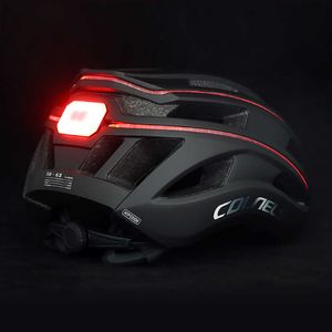 Caschi da ciclismo Casco da bicicletta Casco da guida traspirante Ricarica microUSB con luci a LED Batteria integrata da 300 mAh per bicicletta da strada MTB J230422