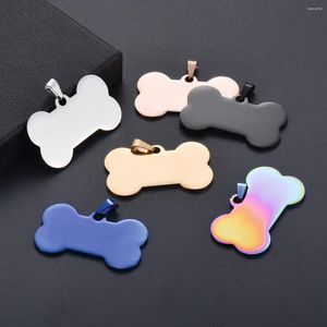 Pendant Necklaces 10 Pcs Wholesale Bone Shape 6 Colors Men Stainless Steel Stamping Blank Dog Tags Necklace Jewelry Findings 28 50mm