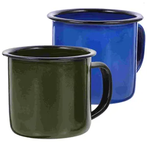 Canecas Coloridas Esmalte Caneca Água Bebendo Copo Pequeno Café Chá Copos Viajando Mochila Cerveja