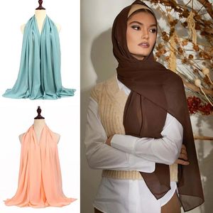Ethnic Clothing We.Fine 2023 Fashion Hijab For Women Ice Silk Breathable Muslim Woman Veil Prayer Garment Stitching Scarf