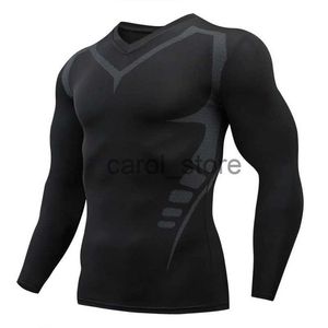 Męskie koszulki męskie T-shirt Men Running Sport T Shirt Men Compression Fitness Tops TEE Szybki suchy trening siłownia sportowy koszulki Jersey J231121