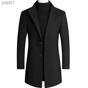 Men's Wool Blends Wool Blends Men Cashmere Trench Coats Winter Overcoats Business Casual Trench Long Jackets New Slim Blends Coats Size 4XLL231122