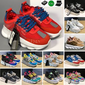 Sapatos casuais Itália Top 1 Qualidade Reação em cadeia Wild Jewels Chain Link Trainer Sneakers Tamanho UE OG Designer Shoes