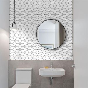 10 pçs banheiro auto adesivo mosaico telha adesivo à prova dwaterproof água cozinha backsplash adesivo de parede diy nordic moderno casa Decoration221Q