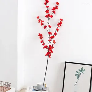 Decorative Flowers Artificial Single Wax Plum Home Garden Living Room Decoration Wedding Mall Pography Props