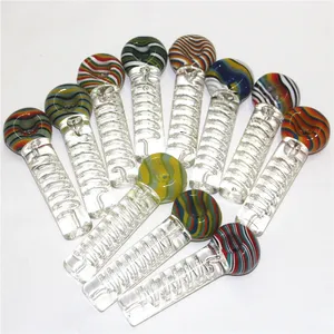 Glass Smoking Pipes Accessories Pyrex Oil Burner pipe Spoon Multiple Colors Hand Pipe quartz banger dabber tool