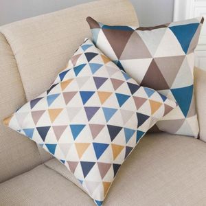 Cuscino Triangolo Plaid Copriauto geometrici Stile nordico di lusso Federe per sedili Copri sedia da ufficio / Decorativo