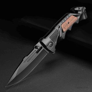 Camping Hunting Knives Black Rope Folding Knife Outdoor Hunting Knife High Hardness Survival Knife Pocket Knifing Camping Tool EDC