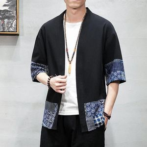 القمصان غير الرسمية للرجال الرجال الصينيين الشارع الشارع خمر قميص Linen Linen فضفاضة مفتوحة بالإضافة إلى حجم 5xl 2023