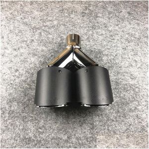 Muffler 1 PCS Mat Karbon Fiber Ekle Sier Paslanmaz Çelik Egzoz İpuçları AKRAPOVIC ARAÇ ÇİF BORLAR DÜŞÜNME TESLİMİ MABLİ MOTOSİKLER PA DHEIH