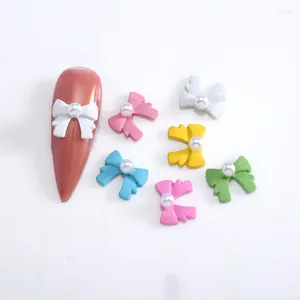 Nail Art Decorations 10 Pcs/Lot Net Red Explosive Bow Jewelry Frosted Powder White Japanese Three-dimensional Decoration Wholesale