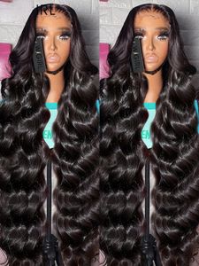 0 40 tum Body Wave 13x4 HD spetsar främre mänskliga hår peruker slit