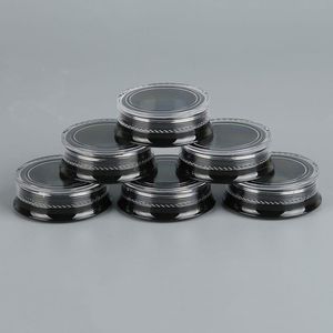 New 3G Round Black Cosmetic Jars with Clear Screw Cap Lids for Powdered Eyeshadow Mineralized Makeup Cosmetic Samples BPA Free Gkdan