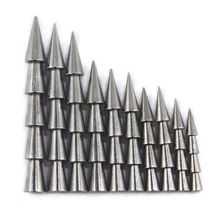 50pcs Torba Reaksiyonu mücadele tırnak ağırlıkları 0 3g - 3 1g tungsten platinler tuhaf yumuşak solucan balıkçılık aksesuarları çeşitli boyutlarda279u