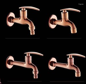 Bathroom Sink Faucets Style Rose Gold Dragon Carved Bibcocks Faucet Brass Washing Machine Bibcock Tap Outdoor Mixer