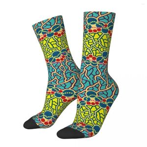 Herrensocken Herbst Winter Lässig Unisex Yayoi Kusama Blau Nordic Polka Schweißabsorbierend Basketball