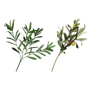 Dekorativa blommor 2 datorer Artificial Olive Branch Home Supply Accessory Goods Plastic Accessories