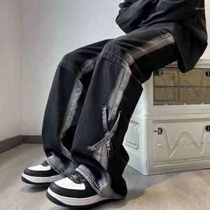 Men's Jeans Y2K Retro Gradual Tie Dyed Workwear Street Hip Hop Loose Wide Leg Pants Casual