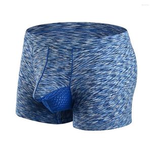 Underpants Men Penis Pouch Boxer Briefs Soft Cotton Underwear Male Breathable Man's Lingerie Mid Waist Shorts Sport Panties