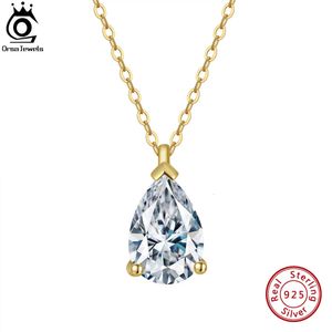 Pendant Necklaces ORSA JEWELS 925 Sterling Silver Teardrop Shape Solitaire Cubic Zirconia CZ Bridal Pendant Necklace For Women Fine Jewelry APN10 231121