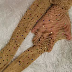 Sexy Socks Shiny Diamond Fish Net Pantyhose Summer Women's Sexy Hollow Shiny Net Tight Fit Women's Ultra Thin White Water Diamond Net Thin Nylon Socks 231122