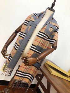 Halsdukar designer halsduk kashmir klassisk rutig fransad halsduk för män kvinnor 100% förpackningspåse lyx modetillbehör med låda