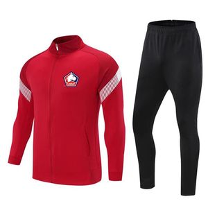 Lille OSC Giacca in jersey per bambini Tuta da bambino Set da calcio Cappotto invernale Abbigliamento da allenamento per adulti Tute Maglie da calcio Maglione Logo custom178k