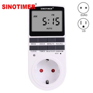 Timers Super LCD Display Digital Weekly Programmerbar Electrical Wall Plug-In Power Socket Timer Switch Outlet Time Clock 220V 110V AC 230422