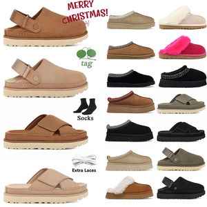 Pantofole uggglie firmate Goldenstar Clog Tazz Tasman Pantofole Boston Zoccoli Stivali Golden star Sandalo da spiaggia Scivoli incrociati Donna Uomo Autunno Scarpe di castagna con semi di senape