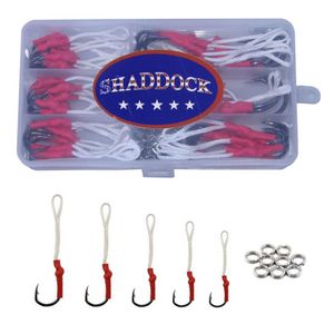 106PCS Hooksachownictwo wędkarskie haczyki ze stali nierdzewnej Haczyki rybackie Haczyka Live Bait Hook z PE Line Saltwater Fishing Hooks303x