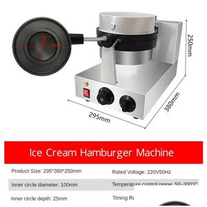 Fabricantes de pão Ufo Burger Hine Waffle Iron Ice Cream Hamburger Maker 110V 220V Gelato Panini Electric Drop Delivery Eletrodomésticos Dho75