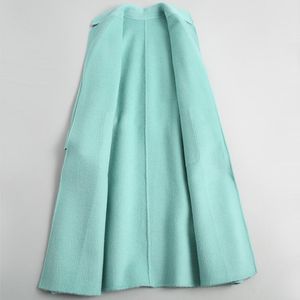 Women's Wool Blends 2023 Autumn Spring Female Korean Fashion Elegant Casual Long Coat Belt Overcoat Casaco Feminino 39402