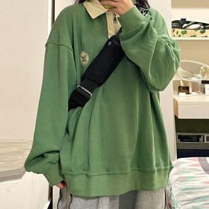 Kobiet bluzy houzhou zielony harajuku bluzę z kapturem vintage Y2K Streetwear Women Aesthetic American Retro Pullover Femil Hip Hop Oversize Top