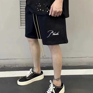 Designerkläder Rhude Laif Shorts Herr Damer 2023 Sommar Nytt Casual Capris Mångsidig Basket Dragsko Sportbyxor Trend Märke Par Joggare Sportkläder