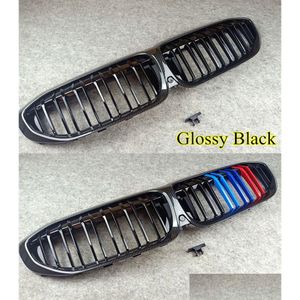 GRILLES VÄNSTER CONNECT Höger Double Slat Racing Car ABS Front Bumper Mesh Grill Grill för 3 Series G20 G28 Drop Delivery Mobiles Moto Dh1ni