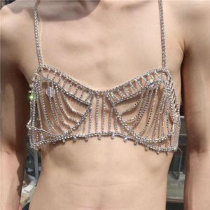 Łańcuchy wykwintne moda rhinestone brzęczenie bra łańcuch bikini bikini ciało seksowne luksusowe lśniące kryształowe ozdoby biżuterii hurtowe