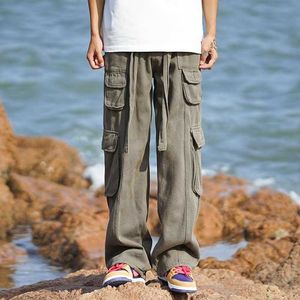 Men's Pants Men Straight Oversize Pants Y2K Poets Cargo Pants for Women Harajuku Vintage Low Waist Trousers Wide Leg Baggy Jeans G230422