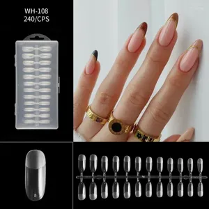 Punte per unghie finte Scatola di plastica morbida francese lunga bara C curva corta a spillo opaca trasparente XXL Nail Art punta finta