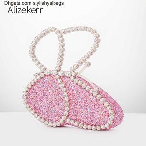 Shoulder Bags Butterfly Sequin Evening Clutch Bags For Wedding Party Women Chic Metal Handle Crystal Rhinestone Purses And Handbags Designer