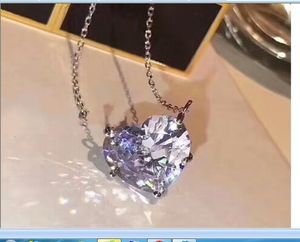 2023 adoráveis ​​colares de pingente fofo, fino prata em aço inoxidável, coração de cristal de luxo, designer feminino colar com bolsa de poeira e caixa