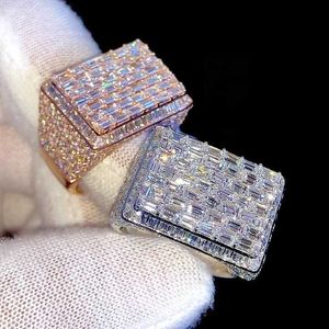 Дизайнерские ювелирные ювелирные украшения хип -хоп ювелирные изделия VVS Moissanite Champion Ring Mens Emerald Cut Moissanite Ring