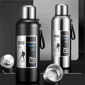 Bottiglia d'acqua 0,5-2 L Bottiglia d'acqua in acciaio 316 Stainss con coperchio Tazza Thermos digitale di grande capacità Portab Tumbr Boccetta per vuoto per caffè Q231122