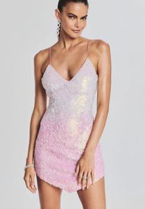 2023 neues Partykleid unregelmäßiges Neckholder-Kreuzkleid sexy Perlenkleid