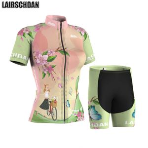 Cykeltröja set Lairschdan Pro Team Cycling Jersey Women Cykel Kort set 2021 Summer Girls Mtb Suit Cycling Clothing Tenue Velo Cycliste Femme J230422