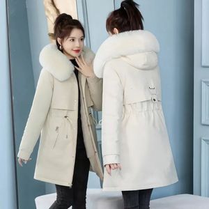 Piumino da donna in pelliccia sintetica in pelliccia sintetica Piumino multifunzionale con cerniera da donna moda invernale e parka elegante per giacca a vita con collo in pelliccia 231122