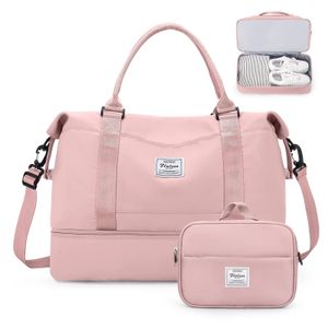 Bolsas de viagem Bolsas de fim de semana para mulheres Bolsa de viagem com item pessoal com compartimento para sapatos Bolsa de viagem noturna com bolsa de higiene Bolsa de ginástica 231122