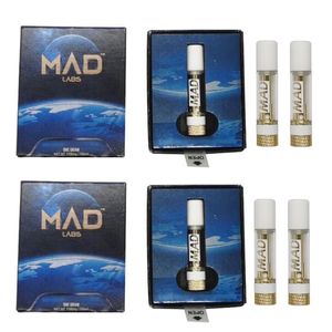 New Packing Empty Mad Labs Vape Catridges 0.8ml 1.0ml Thick Oil Vaperizor 510 Thread Ceramic Vape Cartridge 12 Strains With Package