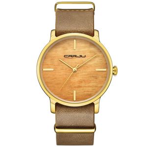 Wristwatches CRRJU 2139 Couple Quartz Watch Luxury Leather Band Water Proof Ultra Slim Concise Casual Men And Women Gift Watches